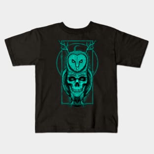 Skull owl Kids T-Shirt